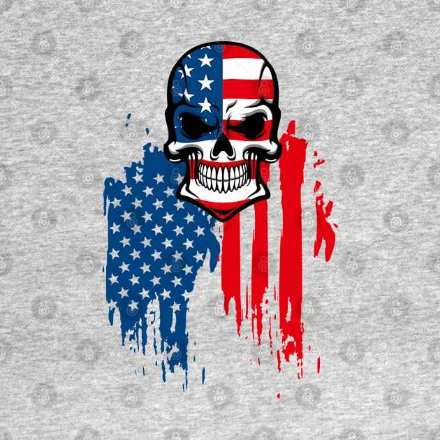 Skull with American Flag by ColorShades